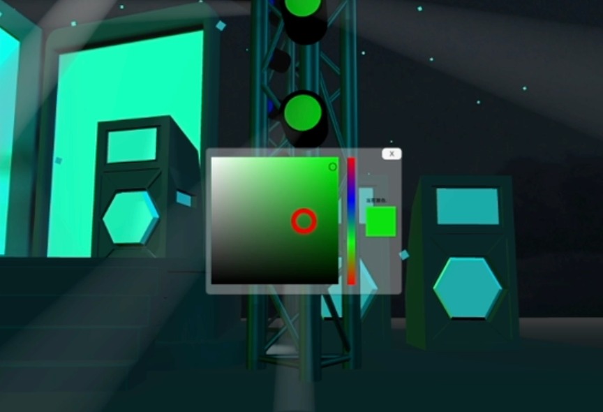 In-engine color picker UI tested directly inside the Unity scene